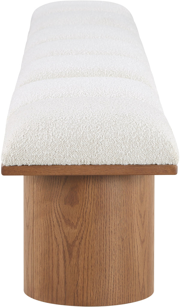 Pavilion Cream Boucle Fabric Bench 467Cream-7B Meridian Furniture