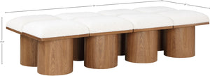 Pavilion Cream Boucle Fabric Bench 467Cream-8C Meridian Furniture