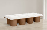 Pavilion Cream Boucle Fabric Bench 467Cream-8C Meridian Furniture