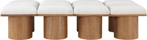 Pavilion Cream Boucle Fabric Bench 467Cream-8C Meridian Furniture
