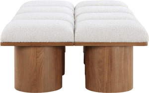 Pavilion Cream Boucle Fabric Bench 467Cream-8C Meridian Furniture