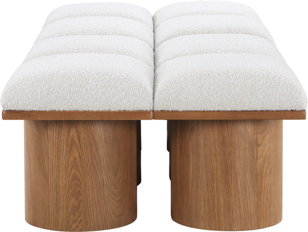 Pavilion Cream Boucle Fabric Bench 467Cream-8D Meridian Furniture