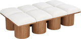 Pavilion Cream Boucle Fabric Bench 467Cream-8D Meridian Furniture