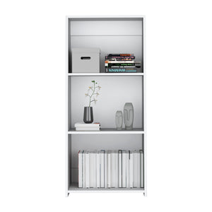 English Elm Bookcase with Six Spacious Shelves and Sturdy Legs for Compact Rooms, Durable Engineered Wood Design White 49.21 L x 16.54 W x 3.54 H B097P250874