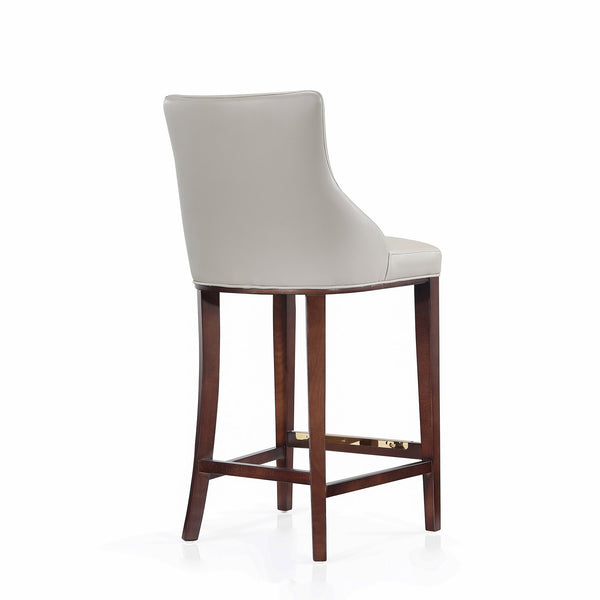 English Elm Shubert Solid Beech Wood Upholstered Barstool with Gold Footplate, Commercial Grade, 29" Seat Height LIGHT GREY B365P397938
