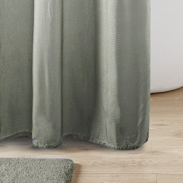 JLA Home Madison Park - Ombre Seersucker Shower Curtain with Embossed Texture for Spa-Like Gradient, Machine Washable Grey MP70-6595