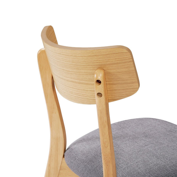 English Elm Mid-century Modern Upholstered Dining Chairs Set of 4 with Rubberwood Splayed Legs Dark Grey,Natural N768P189387O_4