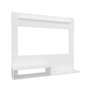 English Elm Floating White Entertainment Center for TVs up to 55" — Modern Engineered Wood, Superior Shelf, Eco-Friendly Compliance B097P296807