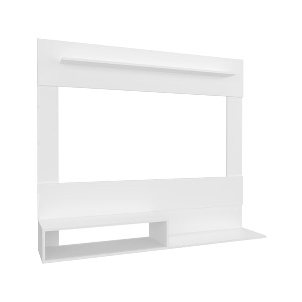 English Elm Floating White Entertainment Center for TVs up to 55" — Modern Engineered Wood, Superior Shelf, Eco-Friendly Compliance B097P296807