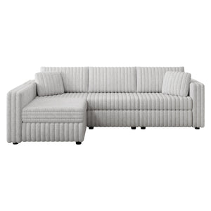 English Elm 106.3" Light Gray Modular L-Shaped Sofa - Stylish Comfort For 4, Hidden Storage & Plush Pillows! W1767S00011