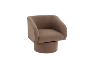 English Elm Classic Swivel Accent Chair with Linen-Like Upholstery, Modern Curved Design, Cozy Cushioning for Living Room Light Coffee 29 L x 20 W x 31 H B011P281855