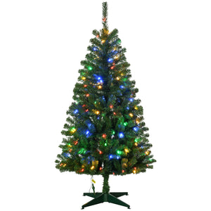English Elm Homcom 5Ft Prelit Artificial Christmas Tree With 152 Led Lights, Auto Open & Festive Foliage Display W2225P249675