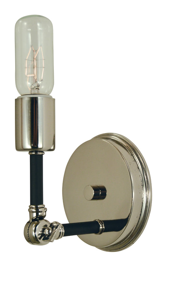 Framburg 1-light Vintage-style Adjustable Felix Sconce - Playful Design, Made In The U.S.A For Timeless Charm Polished Nickel With Matte Black Metal 4681 Pn/Mblack
