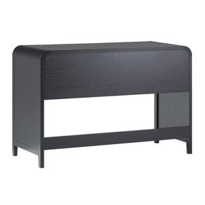 English Elm Walker Edison - Modern Curved Waterfall Desk with Drawers and Rounded Edge Design, Durable MDF Surface, Stylish Statement Pulls Black 49 L x 24 W x 6.63 H B185P200189