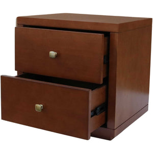 Homeroots Moma Walnut Wood Platform Twin Bed With Nightstand Walnut Wood 468255