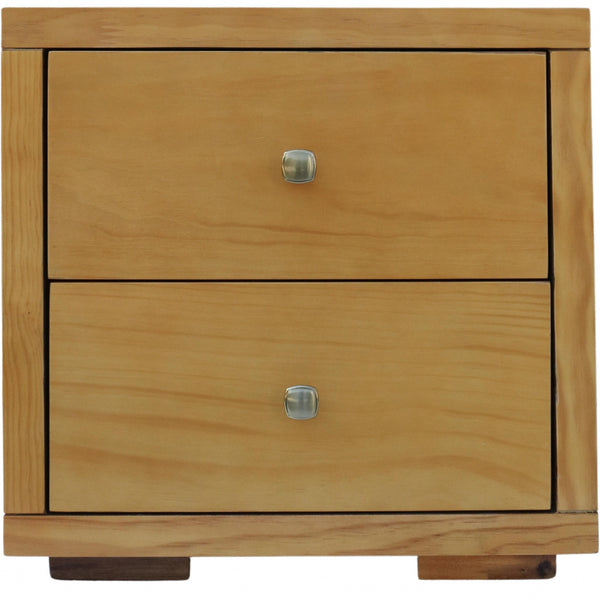 Homeroots Moma Oak Wood Platform Twin Bed With Nightstand Oak Wood 468258