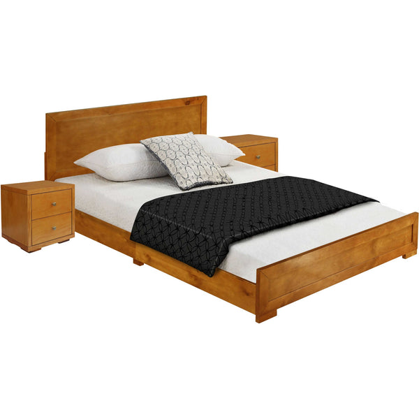 Homeroots Brown And Black Wood King With Yes Bed Frame Oak Wood 468260
