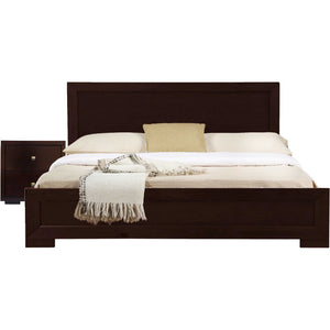 Homeroots Moma Espresso Wood Platform Twin Bed With Nightstand Espresso Wood 468264
