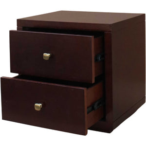 Homeroots Moma Espresso Wood Platform Queen Bed With Two Nightstands Espresso Wood 468265