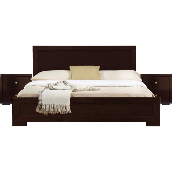 HomeRoots Moma Modern Wooden Platform Bed with Nightstand – Sleek Design, Durable Construction & Storage Solution Espresso KING 468266