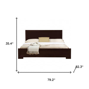 HomeRoots Moma Modern Wooden Platform Bed with Nightstand – Sleek Design, Durable Construction & Storage Solution Espresso KING 468266