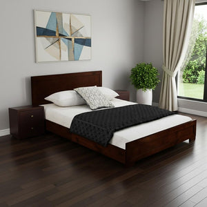 HomeRoots Moma Modern Wooden Platform Bed with Nightstand – Sleek Design, Durable Construction & Storage Solution Espresso KING 468266
