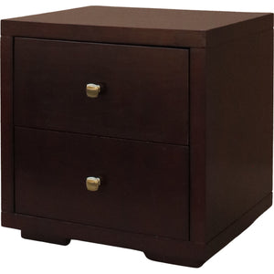 Homeroots Moma Espresso Wood Platform King Bed With Two Nightstands Espresso Wood 468266