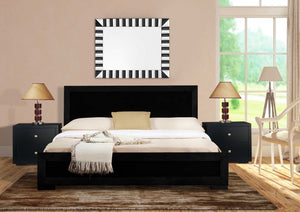 Homeroots Black Solid Wood Full With Yes Bed Frame Black Solid Manufactured Wood 468267