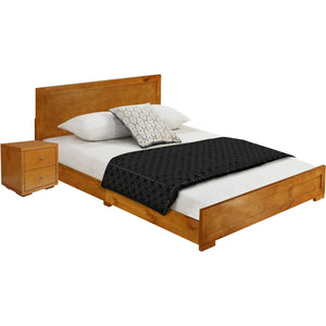 Homeroots Brown And Black Wood Full With Yes Bed Frame Oak Wood 468270