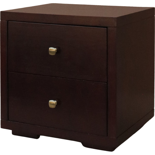 Homeroots Moma Espresso Wood Platform Full Bed With Nightstand Espresso Wood 468272