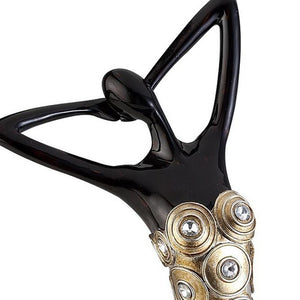 Homeroots 14" Dark Espresso And Gold Polyresin Woman Statue Sculpture  Polyresin 468278