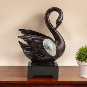 Homeroots 17" Marbleized Cherry Brown Dove Figurine Sculpture  Polyresin 468284