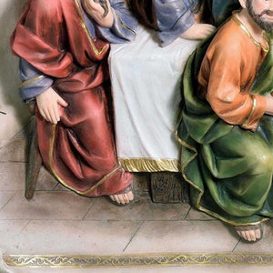 Homeroots 20" Black And Beige Polyresin Last Supper Decorative Plaque Sculpture  Polyresin 468288