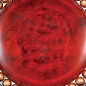 Homeroots 21" Red And Brown Round Polyresin Decorative Plaque  Polyresin 468289