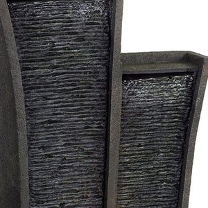 Homeroots 41" Grey Polyresin Tower Indoor Outdoor Tabletop Fountain  Polyresin 468296