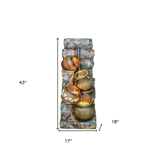 Homeroots 43" Brown/Orange Polyresin Sculpture  Polyresin 468303