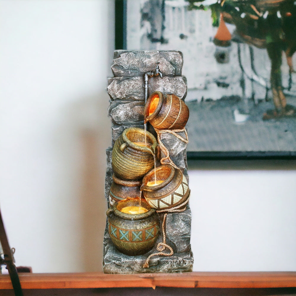 Homeroots 43" Brown/Orange Polyresin Sculpture  Polyresin 468303