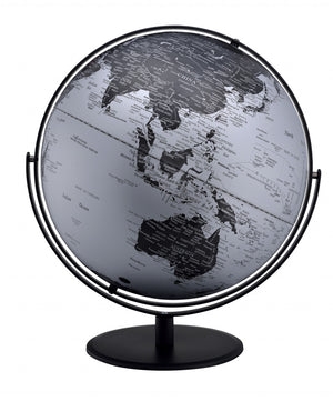 Homeroots 21" Black And Silver Modern Polyresin Globe  Polyresin 468306
