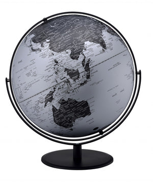 Homeroots 21" Black And Silver Modern Polyresin Globe  Polyresin 468306