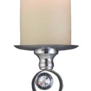 Homeroots Set Of Two Silver And Blue Bling Tabletop Pillar Candle Holders   468337