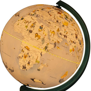 Homeroots 13" Animals Of The World Acrylic Globe With Led And Night Light  Acrylic 468342