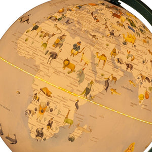Homeroots 13" Animals Of The World Acrylic Globe With Led And Night Light  Acrylic 468342