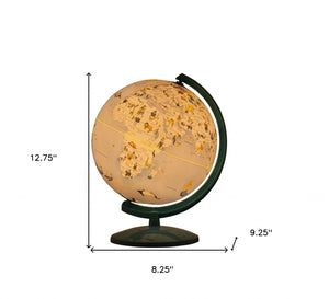 Homeroots 13" Animals Of The World Acrylic Globe With Led And Night Light  Acrylic 468342