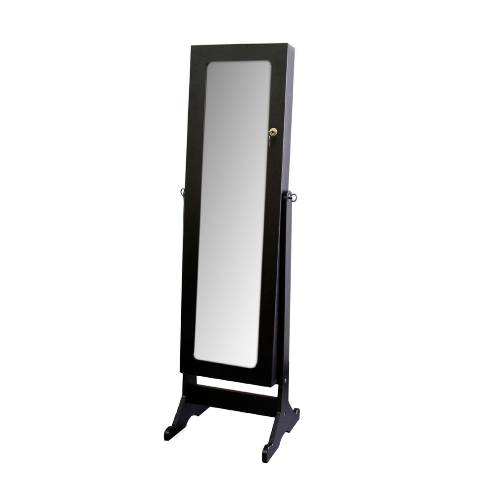 Homeroots Brown Rectangle Cheval Standing Mirror  Wood 468366