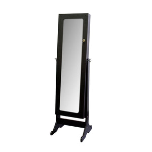 Homeroots Brown Rectangle Cheval Standing Mirror  Wood 468366