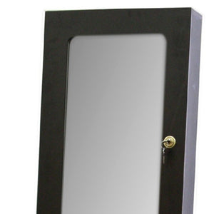 Homeroots Brown Rectangle Cheval Standing Mirror  Wood 468366