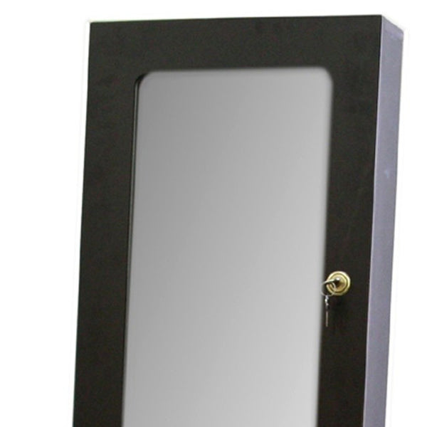 Homeroots Brown Rectangle Cheval Standing Mirror  Wood 468366