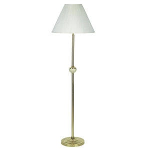 Homeroots 60" Brass Ceramic Traditional Shaped Floor Lamp With Ivory Empire Shade Ivory Ceramic 468392