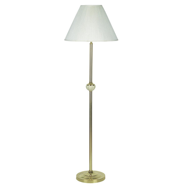 Homeroots 60" Brass Ceramic Traditional Shaped Floor Lamp With Ivory Empire Shade Ivory Ceramic 468392