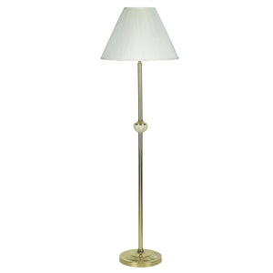 Homeroots 60" Brass Ceramic Traditional Shaped Floor Lamp With Ivory Empire Shade Ivory Ceramic 468392